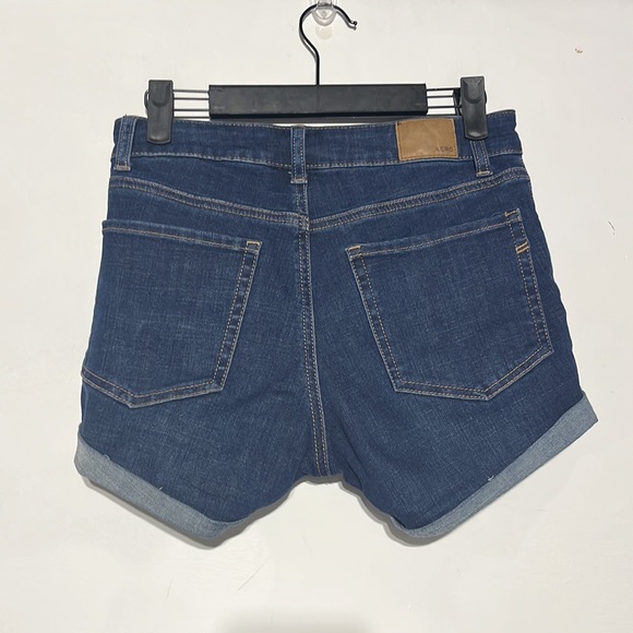 Aeropostale Dark Wash High Rise Midi Cuffed Denim Shorts Size 4 - Picture 4 of 7
